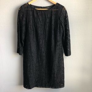 Trina Turk black lace shift dress 8.